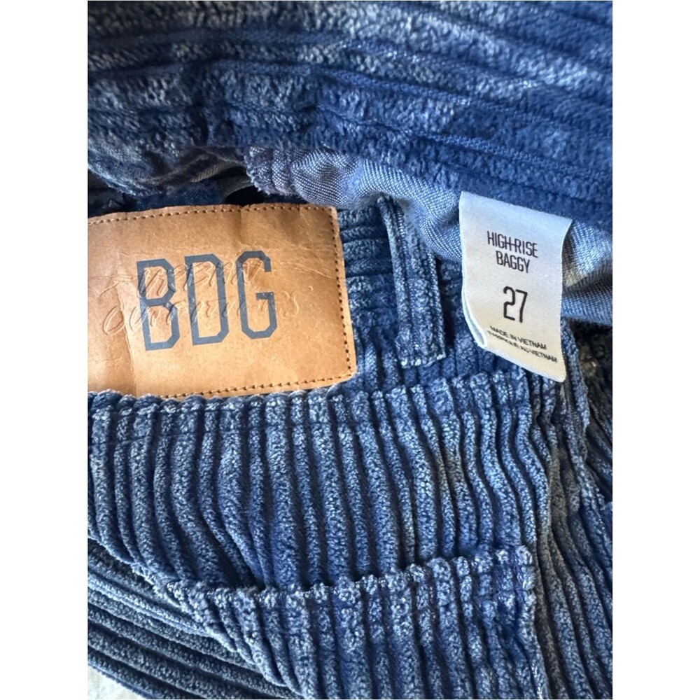 BDG Urban Outfitters High Rise Baggy Acid Wash Corduroy Pants Blue 27 - Picture 5 of 6